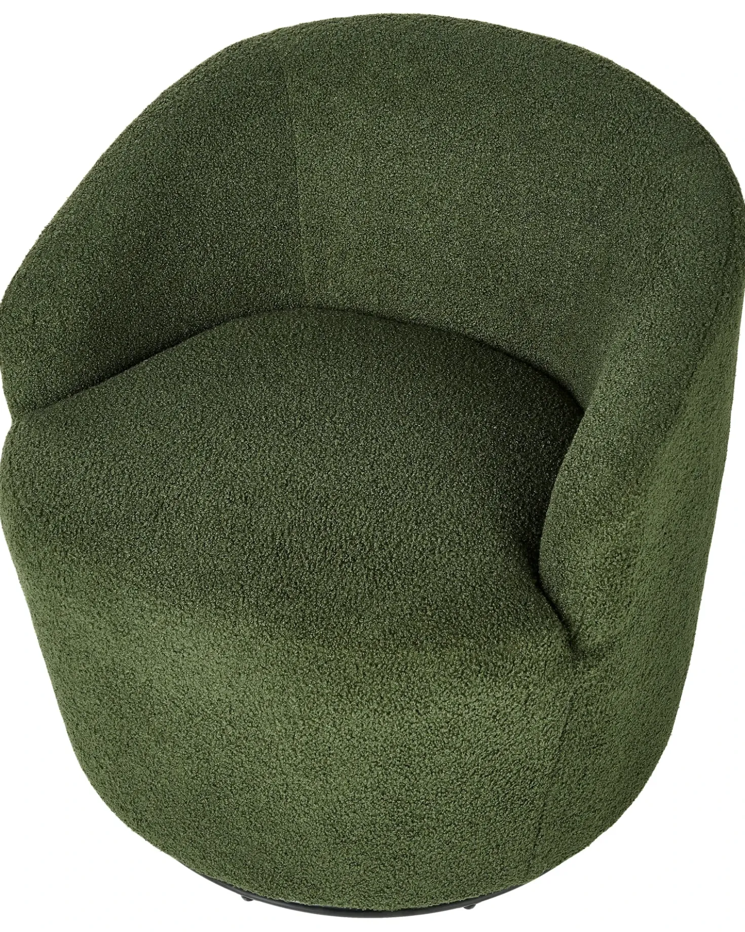 Poltrona girevole DAVIK Bouclé Verde scuro