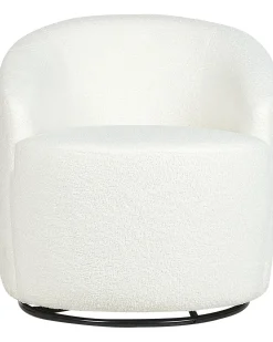 Poltrona girevole DAVIK Bouclé Bianco sporco