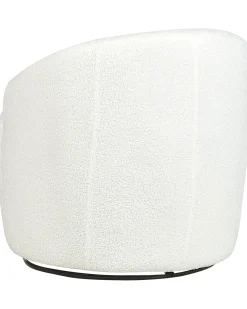 Poltrona girevole DAVIK Bouclé Bianco sporco