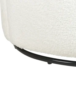 Poltrona girevole DAVIK Bouclé Bianco sporco