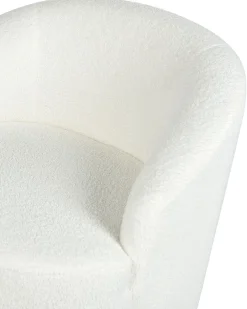 Poltrona girevole DAVIK Bouclé Bianco sporco