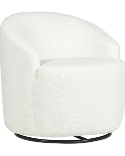 Poltrona girevole DAVIK Bouclé Bianco sporco