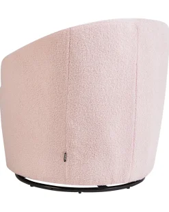 Poltrona girevole DAVIK Bouclé Rosa pastello