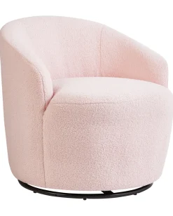 Poltrona girevole DAVIK Bouclé Rosa pastello
