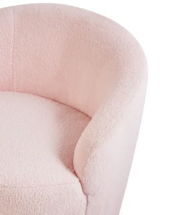 Poltrona girevole DAVIK Bouclé Rosa pastello