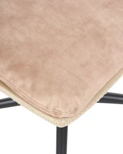 Poltrona girevole EIDE con poggiapiedi Velluto Beige sabbia