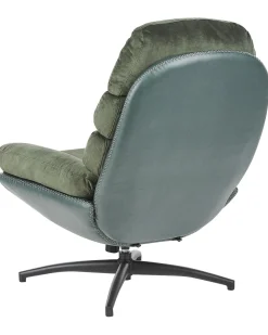 Poltrona girevole EIDE con poggiapiedi Velluto Verde scuro