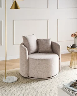 Poltrona girevole ENNORA Tessuto Beige