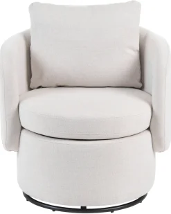 Poltrona girevole HORSENS con contenitore Tessuto Bianco sporco