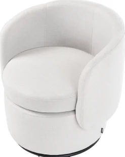 Poltrona girevole HORSENS con contenitore Tessuto Bianco sporco
