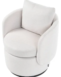 Poltrona girevole HORSENS con contenitore Tessuto Bianco sporco