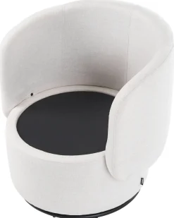 Poltrona girevole HORSENS con contenitore Tessuto Bianco sporco
