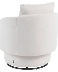 Poltrona girevole HORSENS con contenitore Tessuto Bianco sporco