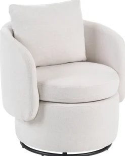 Poltrona girevole HORSENS con contenitore Tessuto Bianco sporco
