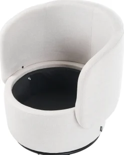 Poltrona girevole HORSENS con contenitore Tessuto Bianco sporco