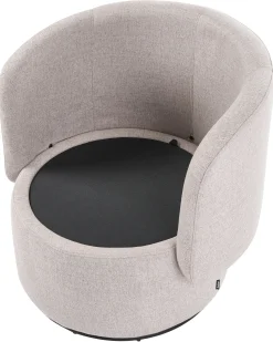 Poltrona girevole HORSENS con contenitore Tessuto Beige