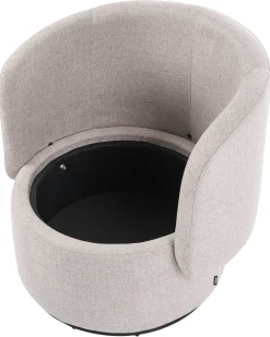 Poltrona girevole HORSENS con contenitore Tessuto Beige