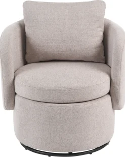 Poltrona girevole HORSENS con contenitore Tessuto Beige