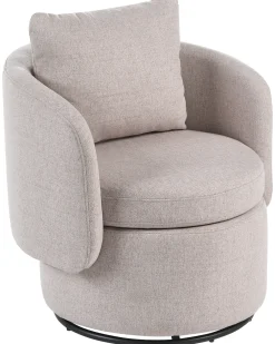 Poltrona girevole HORSENS con contenitore Tessuto Beige
