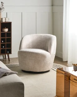 Poltrona girevole KUOLPA Ciniglia Beige