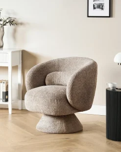 Poltrona girevole LIEKSA Bouclé Beige