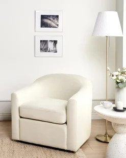 Poltrona girevole MAGNOR Tessuto Beige chiaro