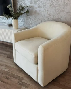 Poltrona girevole MAGNOR Tessuto Beige chiaro