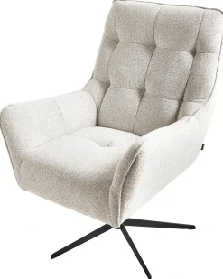 Poltrona girevole MOLLE II con poggiapiedi Tessuto Beige chiaro