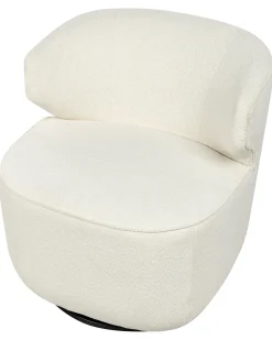 Poltrona girevole MOLLEBY Bouclé Bianco sporco