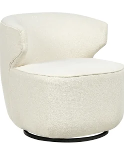 Poltrona girevole MOLLEBY Bouclé Bianco sporco