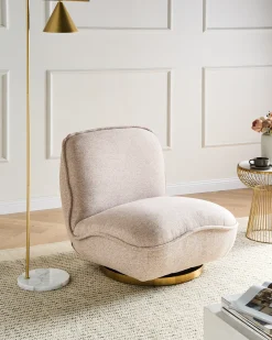 Poltrona girevole MUREN Tessuto Beige