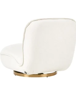 Poltrona girevole MUREN Tessuto Bianco sporco