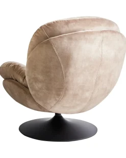 Poltrona girevole NOLVIK Velluto Beige sabbia