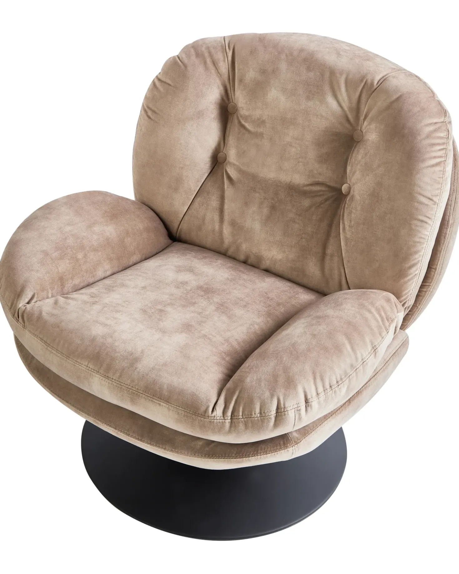 Poltrona girevole NOLVIK Velluto Beige sabbia