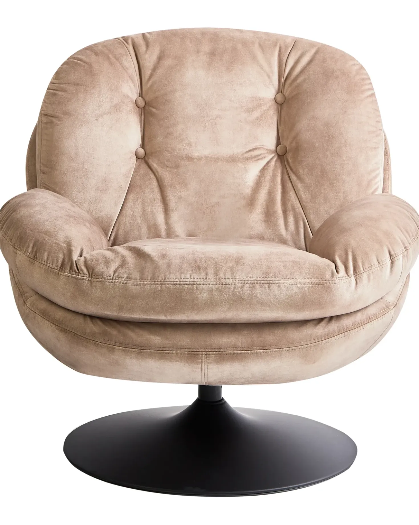 Poltrona girevole NOLVIK Velluto Beige sabbia
