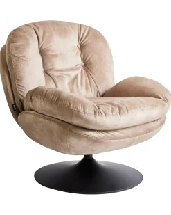Poltrona girevole NOLVIK Velluto Beige sabbia