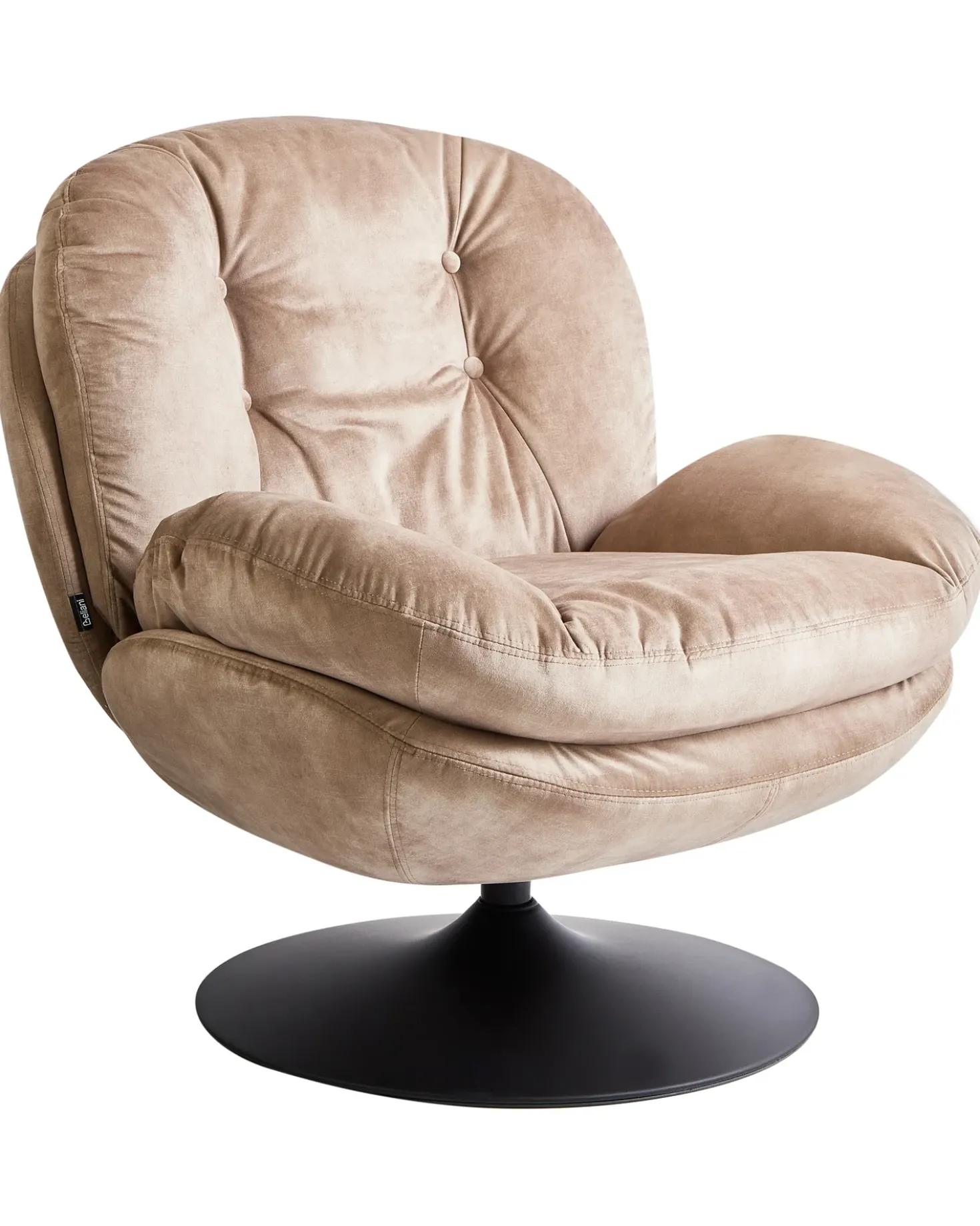 Poltrona girevole NOLVIK Velluto Beige sabbia