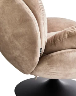 Poltrona girevole NOLVIK Velluto Beige sabbia