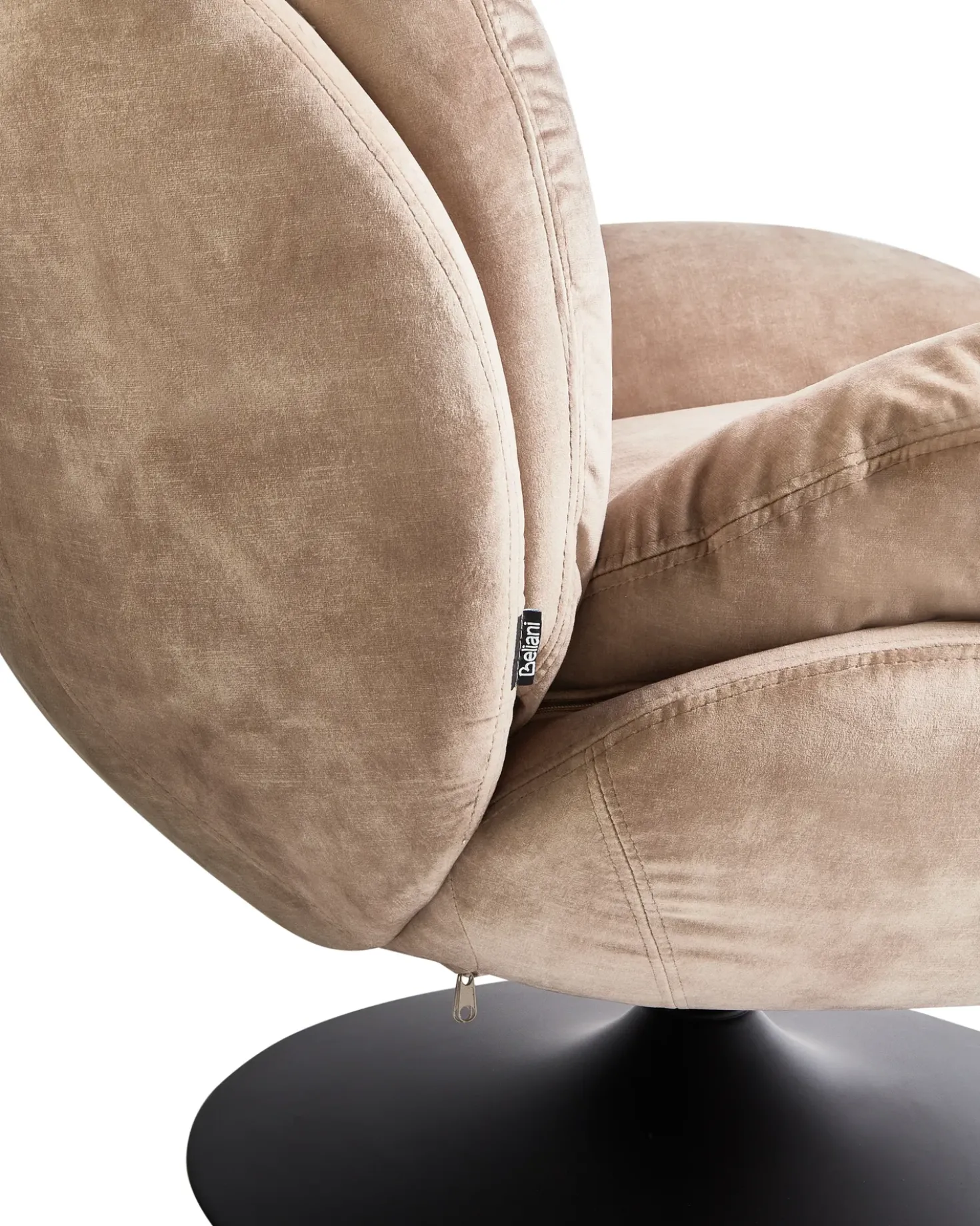 Poltrona girevole NOLVIK Velluto Beige sabbia