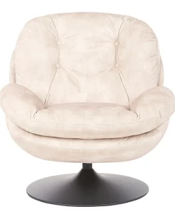 Poltrona girevole NOLVIK Velluto Beige chiaro