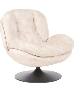 Poltrona girevole NOLVIK Velluto Beige chiaro