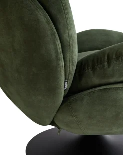 Poltrona girevole NOLVIK Velluto Verde scuro
