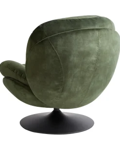 Poltrona girevole NOLVIK Velluto Verde scuro