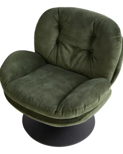 Poltrona girevole NOLVIK Velluto Verde scuro