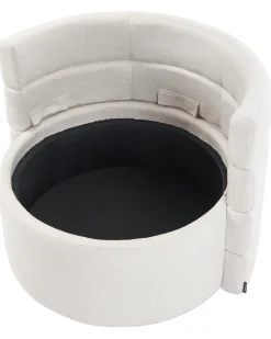 Poltrona girevole RANDERS con contenitore Tessuto Bianco sporco