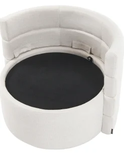 Poltrona girevole RANDERS con contenitore Tessuto Bianco sporco