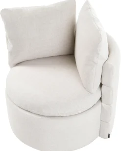 Poltrona girevole RANDERS con contenitore Tessuto Bianco sporco
