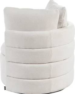 Poltrona girevole RANDERS con contenitore Tessuto Bianco sporco