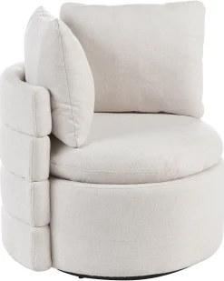 Poltrona girevole RANDERS con contenitore Tessuto Bianco sporco