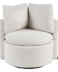 Poltrona girevole RANDERS con contenitore Tessuto Bianco sporco